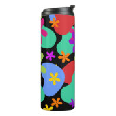 Retro-Blume nahtlos farbig Thermosbecher (Nach links gedreht)