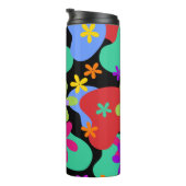Retro-Blume nahtlos farbig Thermosbecher (Nach rechts gedreht)