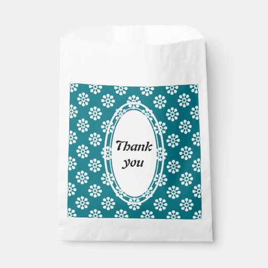 Retro-Blume nahtlos weiß Geschenktütchen (Vorderseite)