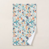 Retro-Blume Nahtloses Muster Badhandtuch Set (Handtuch)