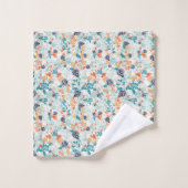 Retro-Blume Nahtloses Muster Badhandtuch Set (Waschlappen)