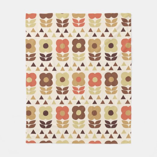 Retro-Blume - nahtloses Muster Fleecedecke (Vorderseite)