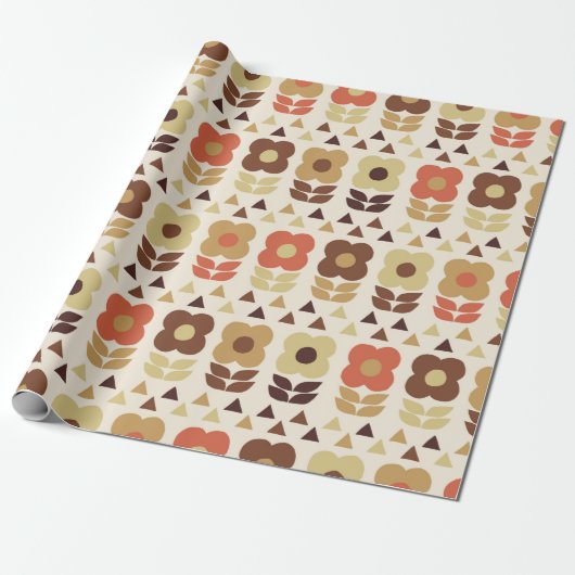Retro-Blume - nahtloses Muster Geschenkpapier (Ungerollt)