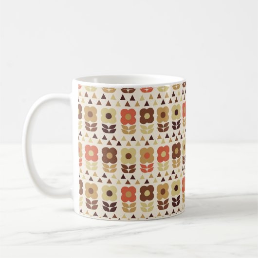 Retro-Blume - nahtloses Muster Kaffeetasse (Links)