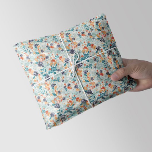 Retro-Blume Nahtloses Muster Seidenpapier