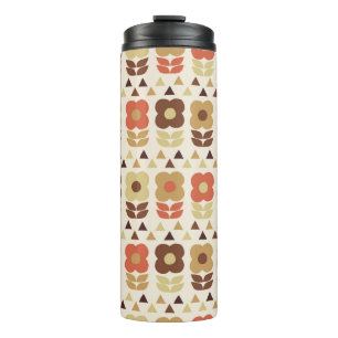 Retro-Blume - nahtloses Muster Thermosbecher