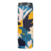 Retro-Blume Nahtloses Muster Thermosbecher (Rückseite)