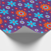 Retro Blume Niedlich Fun 70er Hippie Daisy Muster Geschenkpapier (Ecke)