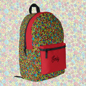 Retro-Blume, niedlich personalisierbar Bedruckter Rucksack