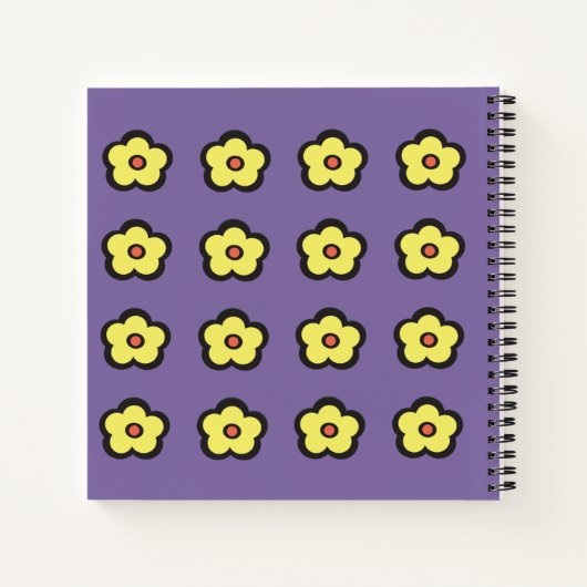 Retro-Blume-Notebook Notizblock (Rückseite)