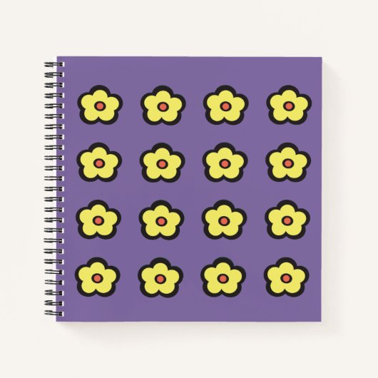Retro-Blume-Notebook Notizblock (Vorderseite)