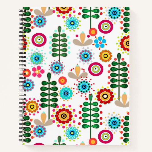 Retro, Blume Notizblock (Vorderseite)