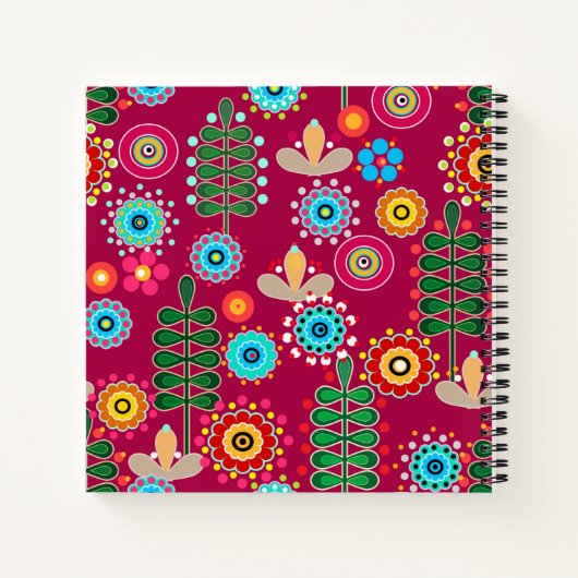 Retro, Blume Notizblock (Rückseite)