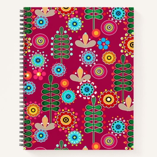 Retro, Blume Notizblock (Vorderseite)