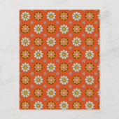 Retro Blume Orange Geburtstagsparty Einladung (Rückseite)