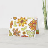 Retro Blume Orange Green Happy Mother Day Karte (Rückseite)