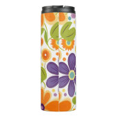 Retro-Blume Orange Lilac und Green Thermosbecher (Rückseite)