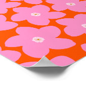 Retro Blume orange und rosa Poster (Ecke)