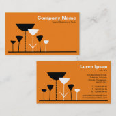 Retro-Blume - Orange Visitenkarte (Vorne/Hinten)