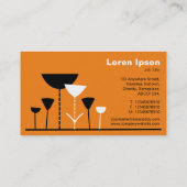 Retro-Blume - Orange Visitenkarte (Rückseite)