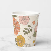 Retro Blume Paper Cup Pappbecher (Rückseite)