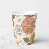 Retro Blume Paper Cup Pappbecher (Links)