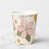 Retro Blume Paper Cup Pappbecher (Rechts)