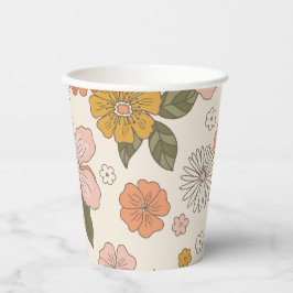 Retro Blume Paper Cup Pappbecher