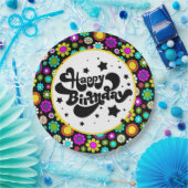 Retro-Blume Pappteller (Party)
