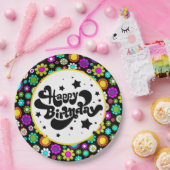 Retro-Blume Pappteller (Party)