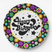 Retro-Blume Pappteller (Vorderseite)