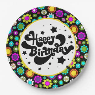 Retro-Blume Pappteller