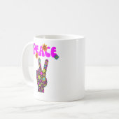 Retro Blume Peace Sign Kaffee Tasse (Vorderseite Links)