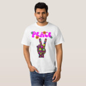 Retro Blume Peace Sign T - Shirt (Vorne ganz)