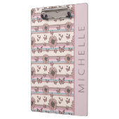 Retro-Blume Personalisiert mit Name Floral Daisy Klemmbrett (Links)