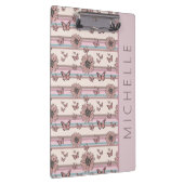 Retro-Blume Personalisiert mit Name Floral Daisy Klemmbrett (Rechts)