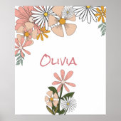 Retro Blume Poster für Girl Room (Vorne)