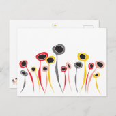 Retro-Blume Postkarte (Vorne/Hinten)