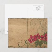 Retro-Blume Postkarte (Vorne/Hinten)