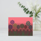 Retro-Blume Postkarte (Stehend Vorderseite)