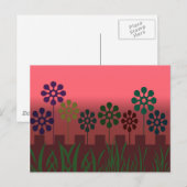 Retro-Blume Postkarte (Vorne/Hinten)
