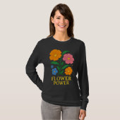 Retro "Blume Power" Blumendesign T-Shirt (Vorne ganz)