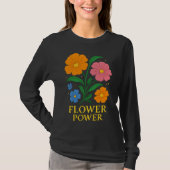 Retro "Blume Power" Blumendesign T-Shirt (Vorderseite)