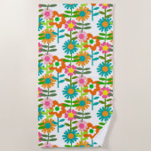 Retro-Blume-Power der 1960er Jahre Strandtuch (Vorderseite)