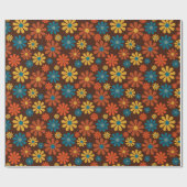Retro Blume Power der 60er Jahre Geschenkpapier (Flach)