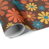 Retro Blume Power der 60er Jahre Geschenkpapier (Rolleneckpunkt)