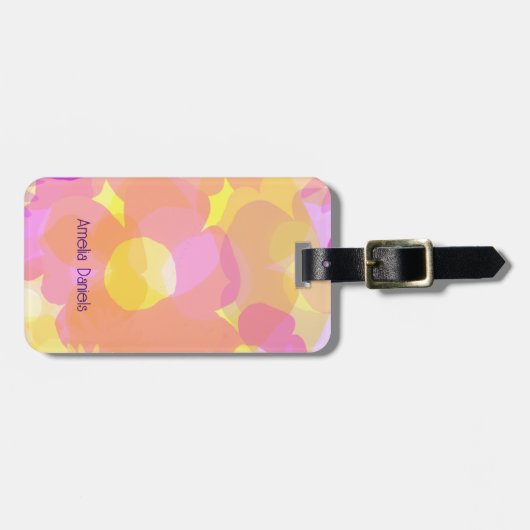 Retro-Blume-Power Gepäckanhänger (Vorderseite horizontal)