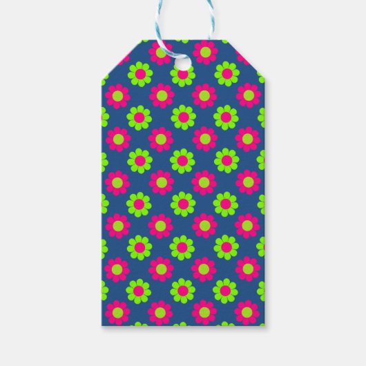 Retro-Blume-Power Geschenkanhänger (Vorderseite)