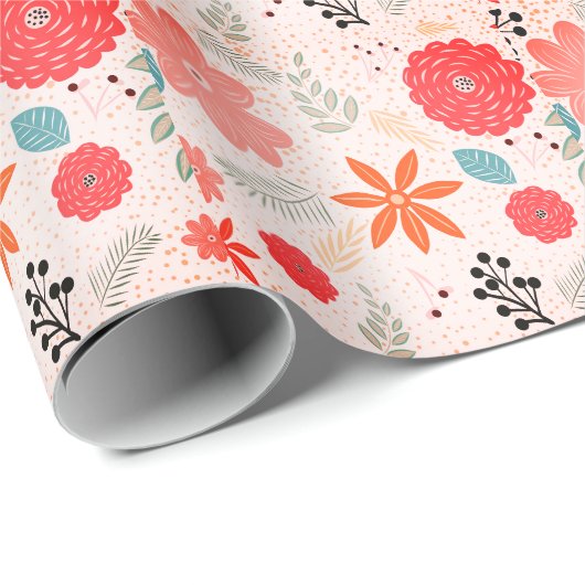 Retro-Blume-Power Geschenkpapier (Rolleneckpunkt)