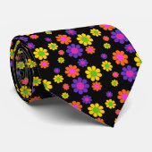 Retro Blume Power Krawatte (Gerollt)
